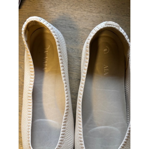 Vivaia Aria Pointed Toe Flats Cream Chevron Size 7 / 37.5 Sustainable Recycled - Picture 3 of 10